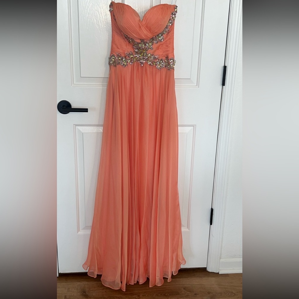 Tony Bowls Paris Coral Prom Dress Size 0